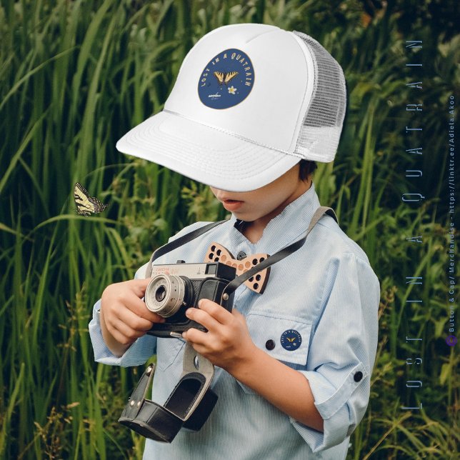 Lost in a Quatrain Button by Poet Adiela Akoo (Lost in a Quatrain Button & Cap by Poet Adiela Akoo. Gr8t gift for writers & book lovers. Get it now)