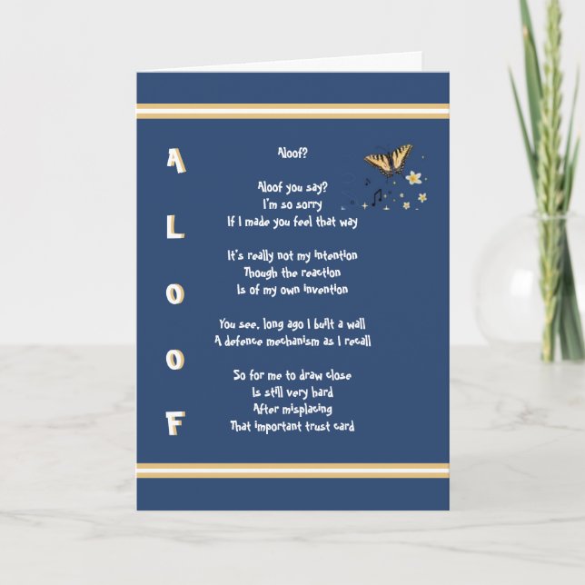 Lost in a Quatrain by Adiela Akoo - Aloof  Note Card (Front)