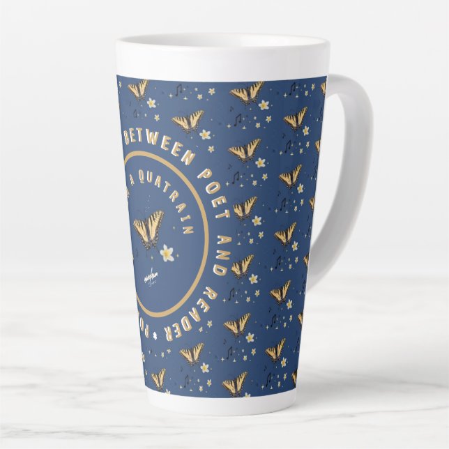 Lost in a Quatrain by Adiela Akoo - Poetry  Latte Mug (Right Angle)