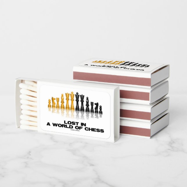 Lost In A World Of Chess Reflective Chess Set Matchboxes (Stacked)