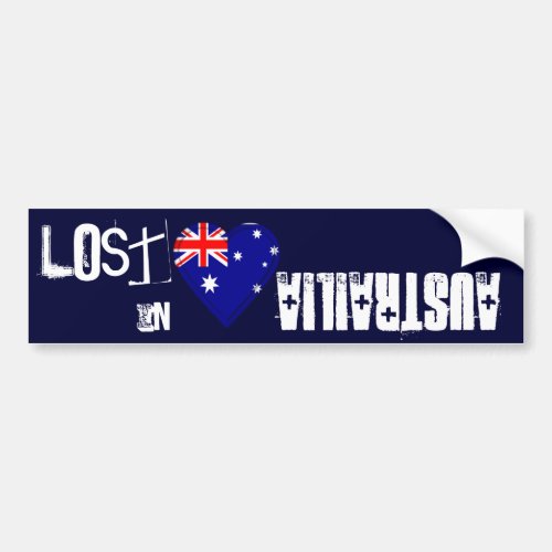 Lost in Australia Australian flag Heart Bumper Sticker