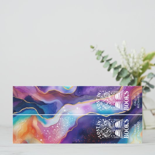 Lost In Books Galaxy Swirl 2-in-1 Bookmarks (Standing Front)