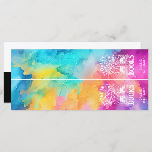 Lost In Books Rainbow Swirl 2-in-1 Bookmarks (Front/Back)