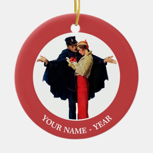 Lost in Paris Ceramic Ornament (Front)