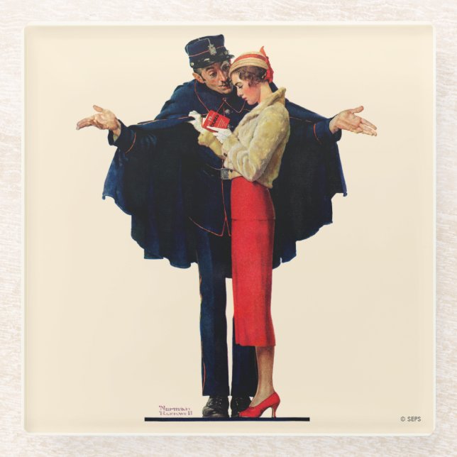 Lost in Paris Glass Coaster (Front)