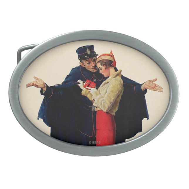 Lost in Paris Oval Belt Buckle (Front)