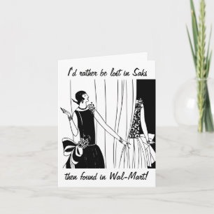 Lost in Saks Funny Birthday Card