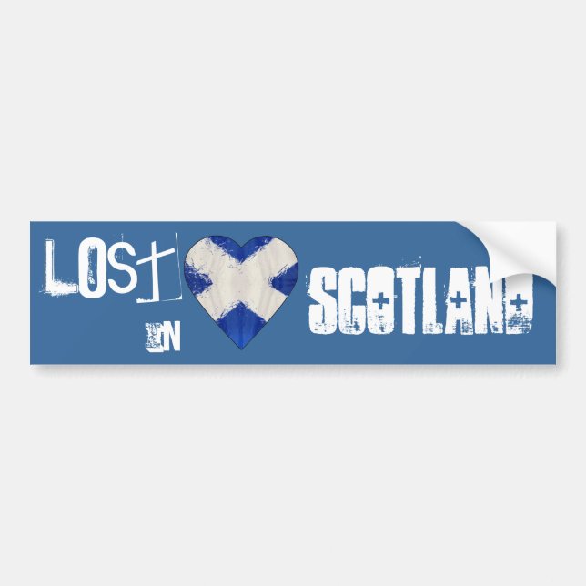 Lost in Scotland Scottish  flag Heart Bumper Sticker (Front)