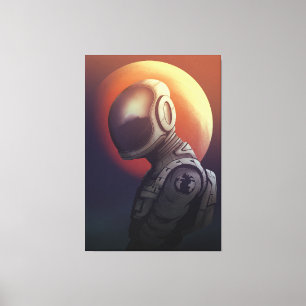 Lost in Space Dreamer Astronaut Cosmic Art Canvas Print