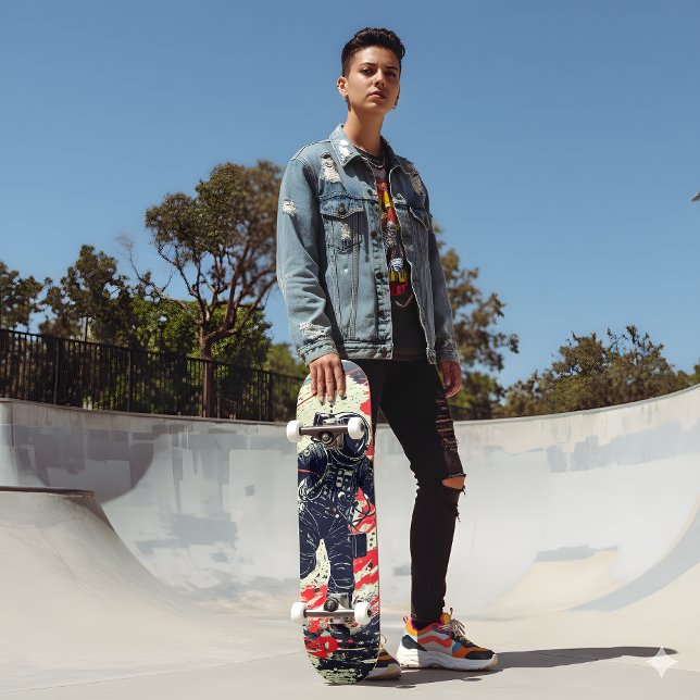 Lost in Space Skateboard: Retro Fantasy Art Skateboard (Creator Uploaded)
