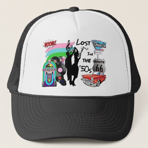 Lost in the 50s Retro Cool Design Trucker Hat