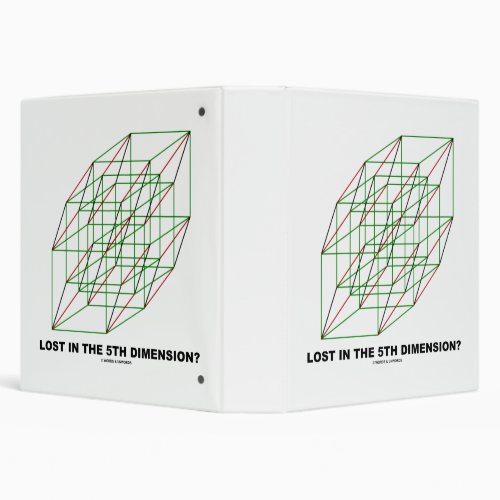 Lost In The 5th Dimension Geometry Cube Humor 3 Ring Binder