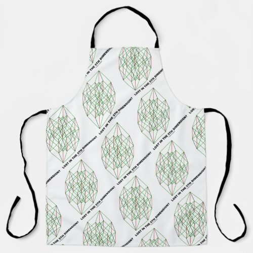 Lost In The 5th Dimension Geometry Cube Humor Apron