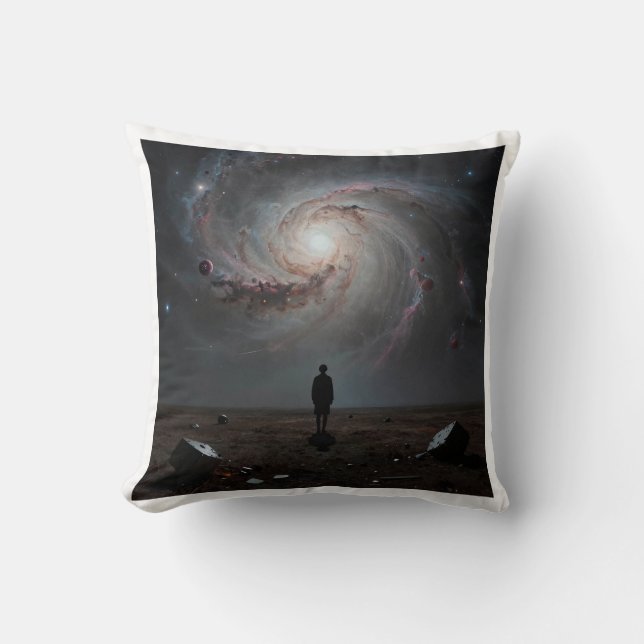 Lost in the clockwork of the cosmos. throw pillow (Front)