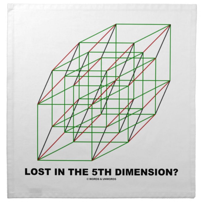 Lost In The Fifth Dimension? (Geometry Cube Humor) Printed Napkin