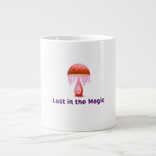 Lost in the Magic Mushroom Art Giant Coffee Mug (Front)