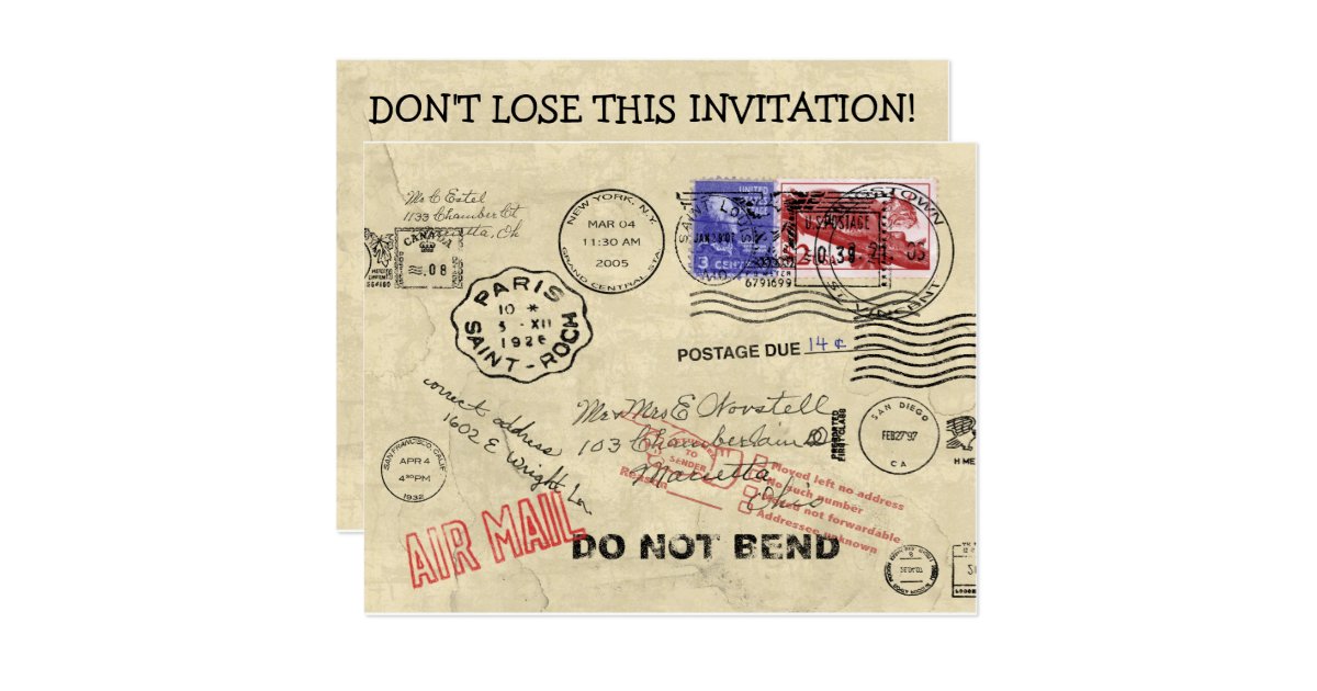 Lost In The Mail Invitation