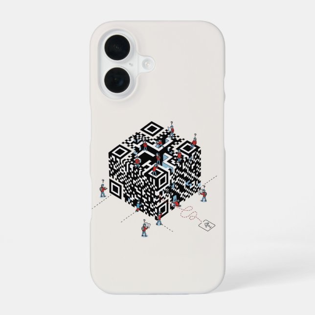 Lost in the QR Code – Geek Maze Art iPhone Case (Back)