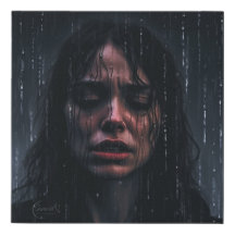 Lost In The Rain Faux Canvas Print