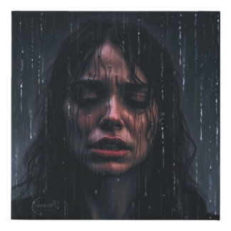 Lost In The Rain Faux Canvas Print
