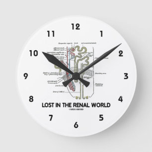 Lost In The Renal World (Kidney Nephron) Round Clock