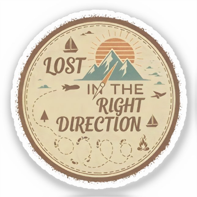 Lost in the Right Direction Sticker (Front)