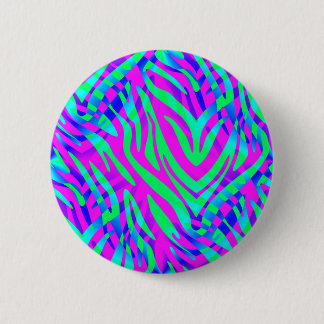 Lost in the Wilds Abstract Colorful Zebra Stripes Pinback Button