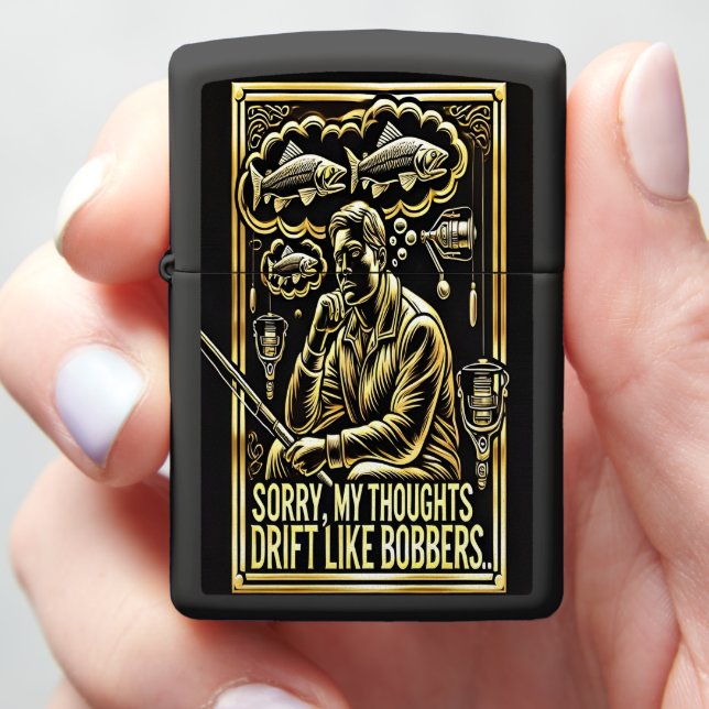 Lost in Thought, Fishing in the Sky Zippo Lighter (In Hand)