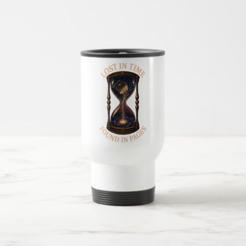 Lost In Time Found In Pages Travel Mug