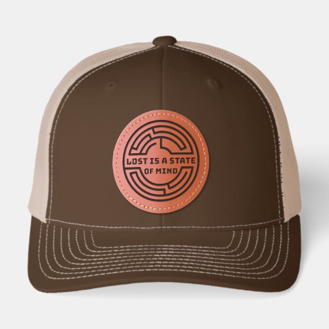 Lost Is A State Of Mind Maze Leather Patch Hat (Front)
