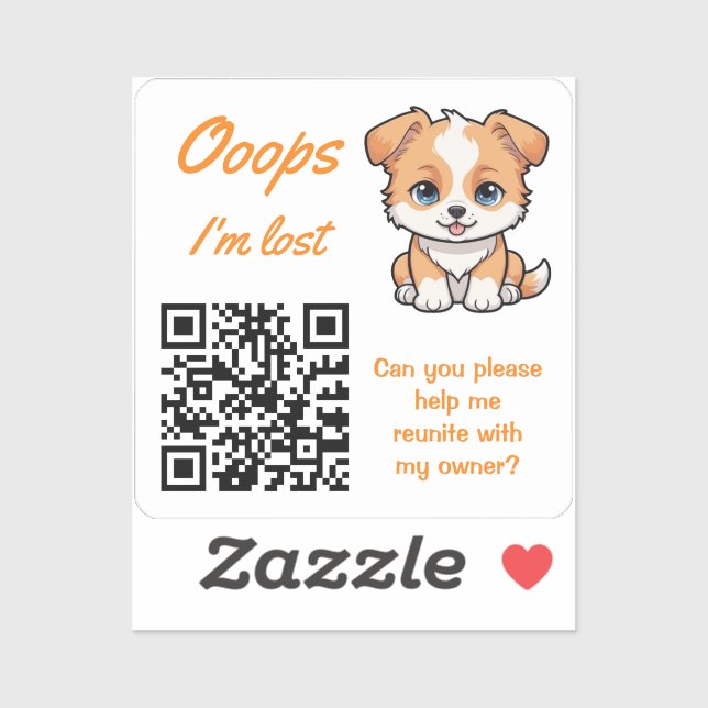 Lost Item Return QR Handy Bot Sticker (Sheet)