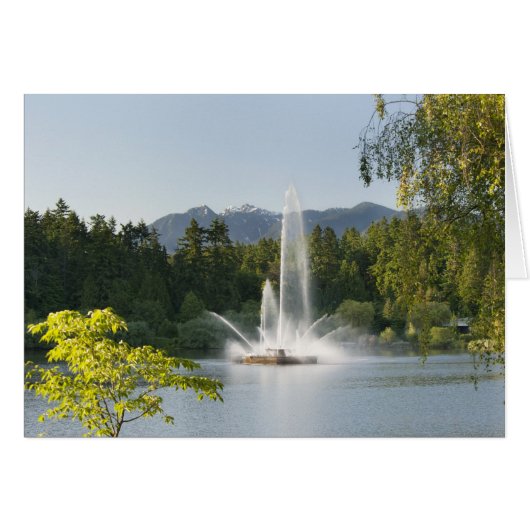 Lost Lagoon Fountain, Stanley Park, Vancouver, Cards (Front Horizontal)