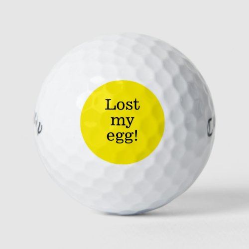 Lost My Egg Funny Saying Neon Yellow Easter Golf Balls