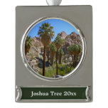 Lost Palms Oasis I at Joshua Tree National Park Silver Plated Banner Ornament