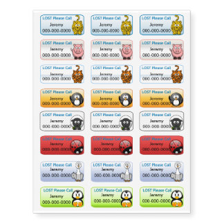 Lost Person Cute Animals Temporary Tattoos