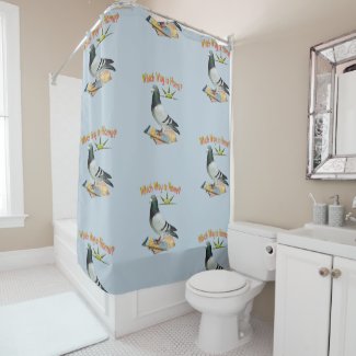 Lost Pigeon Fun Shower Curtain