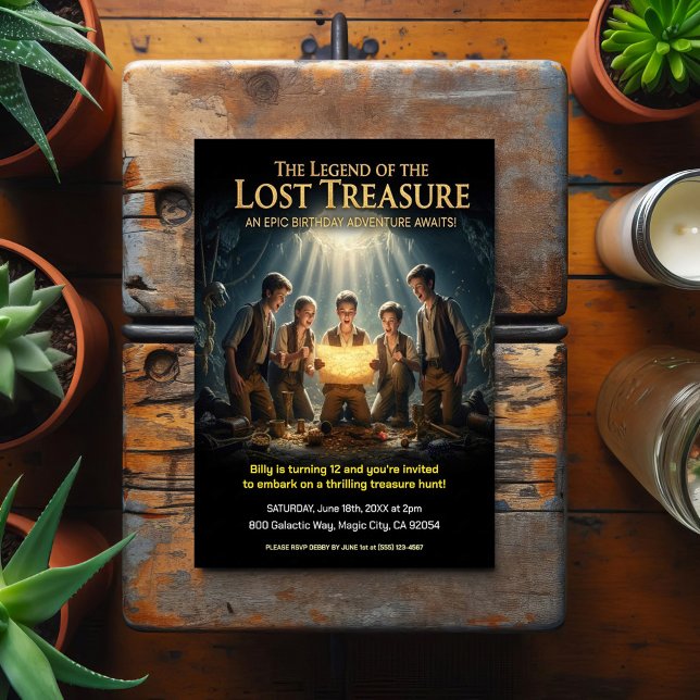 Lost  Pirate Treasure Birthday Party Postcard (Creator Uploaded)