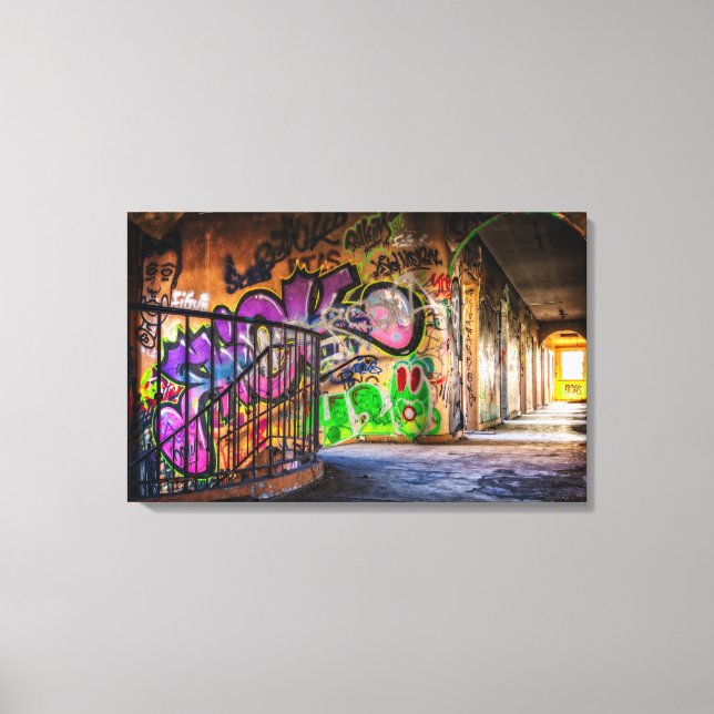 Lost Places Abandoned Buildings Street Art Canvas Print (Front)