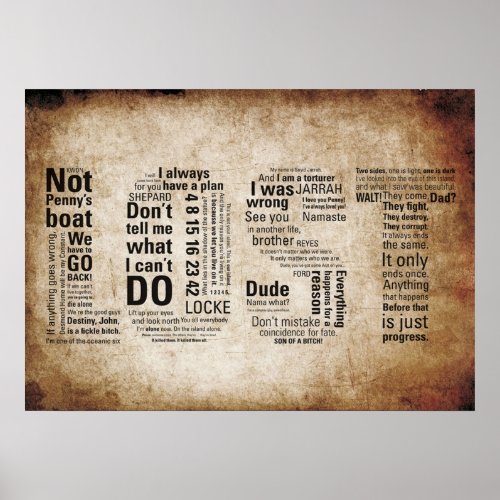 LOST Quotes  Classic Drama Tv Show SciFi Geek Poster