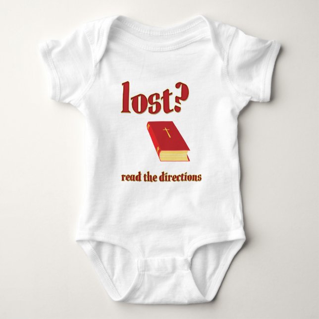 Lost? Read the Directions Bible Baby Bodysuit (Front)