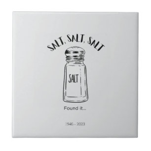 Lost shaker of salt - fond it ceramic tile