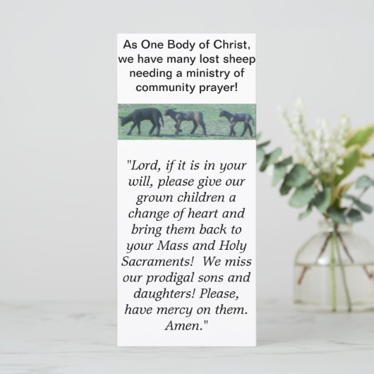 Lost Sheep Catholic Paryer Rack Card (Standing Front)
