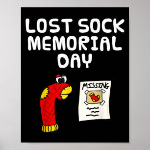 Lost sock memorial day, laundry worker funny poster