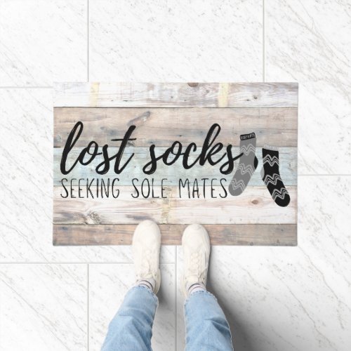 Lost Socks Rustic Farmhouse Funny Laundry Doormat