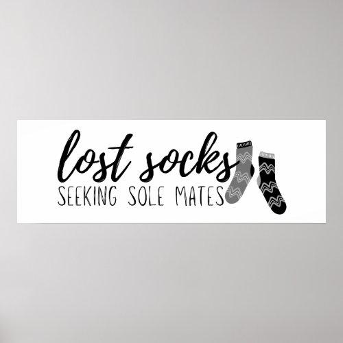 Lost Socks Rustic Farmhouse Funny Laundry Poster