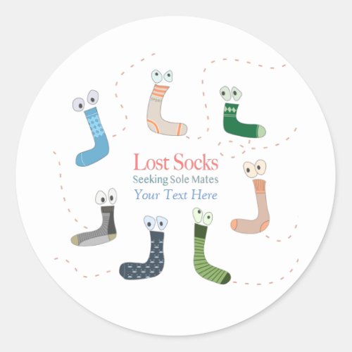 Lost Socks Seeking Sole Mates Baby Blanket Classic Classic Round Sticker