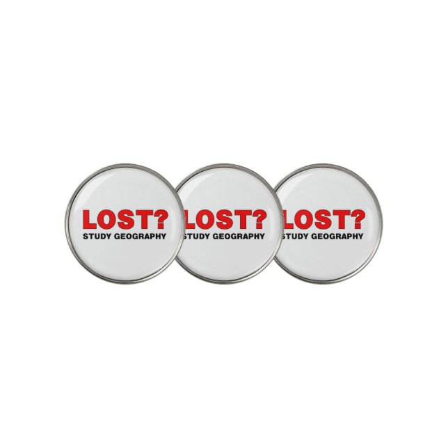 Lost? Study Geography Golf Ball Marker (3 Up)