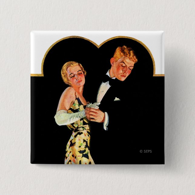 Lost Suspender Pinback Button (Front)