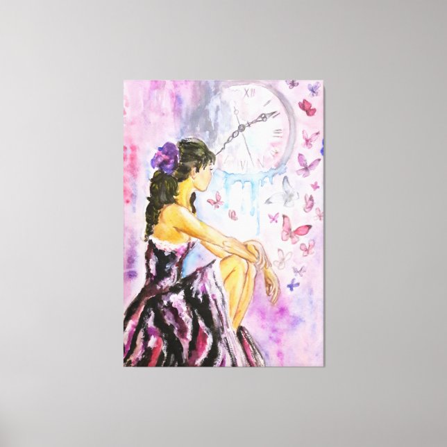 Lost Time - Watercolor Painting Canvas Print (Front)