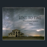 Lost to Time Abandoned Spaces Calendar<br><div class="desc">Collection of abandoned and decayed spaces captured in haunting photography. Scenes include homes,  farms,  urban and industrial spaces all now lost to time. Current year text is editable.</div>